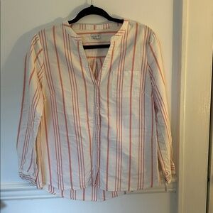 J. Crew Red and White Striped Blouse